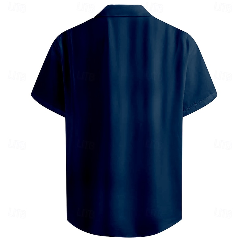 Men's American US Flag Eagle Patriotic Shirt Casual Shirt Button Up Shirt Short Sleeve Army Militray Outdoor Vacation Streetwear Summer Spring Turndown 3D Print Collared Shirts Dark Blue2