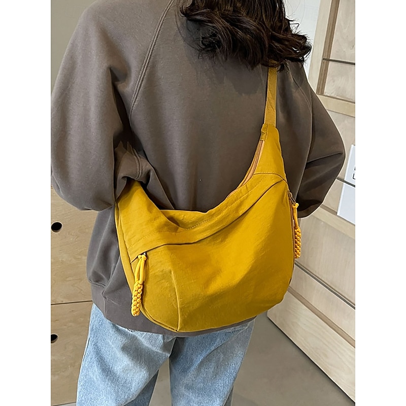 Lightweight Crossbody Shoulder Bag for Women – Casual Waterproof Nylon Sling Bag with Adjustable Strap, Multi-Pocket Design for Travel, Shopping and Daily Use