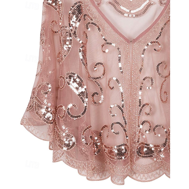 1920s Wedding Guest 's Wraps Vintage Shawls Sparkle & Shine Sleeveless Polyester Wedding Wraps With Paillette For Party Summer3