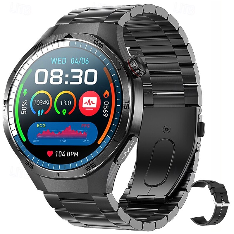iMosi ET456 Smart Watch 1.56 inch Smartwatch Fitness Running Watch Bluetooth ECG+PPG Temperature Monitoring Pedometer Compatible with Android iOS Women Men Hands-Free Calls Waterproof Media Control2