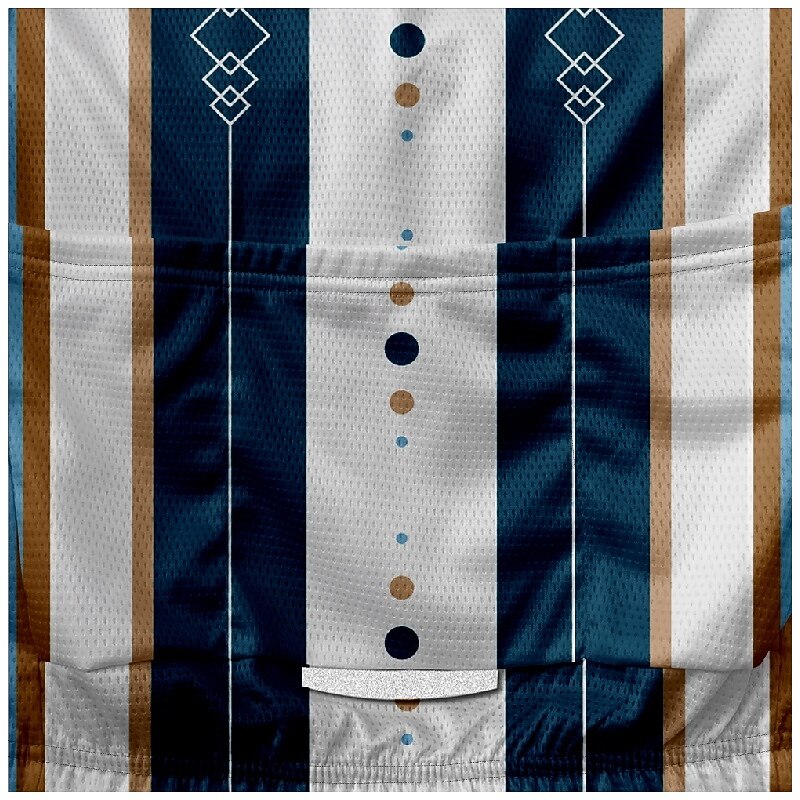 Men's Cycling Jersey Geometric Argyle Short Sleeve Bike Tee Tshirt Jersey with 3 Rear Pockets Mountain Bike MTB Quick Dry Anatomic Design Wicking Breathable Sports Red Navy Blue Blue Clothing Apparel3