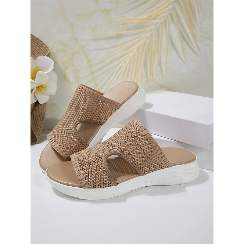 Women's Slip-On Mesh Slides - Lightweight Breathable Comfort Sandals for Casual Wear & Outdoor Activities2