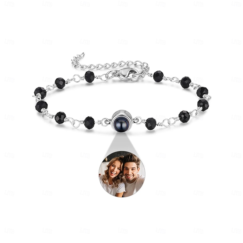 Personalized Photo Projection Bracelet Custom Best Gift for Mom – Custom Mother's Day Gift, Elegant Jewelry for Mom, Grandma, Wife, Girlfriend for Birthday, Anniversary, Christmas
