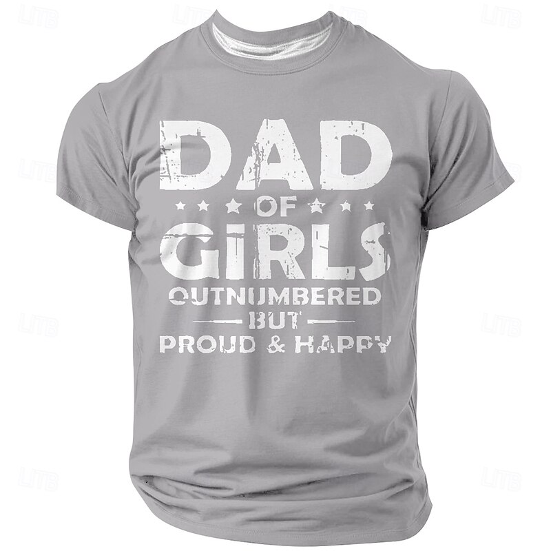 Men's Dad of Girls Graphic T-Shirt - Funny Outnumbered Father Tee3