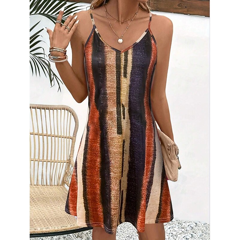 Women's Mini Dress Sundress Summer Dress Vacation Casual Daily Holiday Beach Regular Fit Floral Graphic Sleeveless V Neck White Summer4