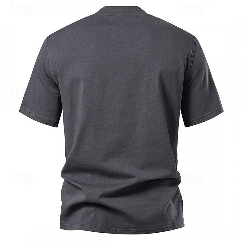 Men's T Shirt Tee Short Sleeve Shirt Tee Top Short Sleeve Crew Neck Summer Plain Fashion Designer Basic Classic Vacation Street Going out Black White Light Grey Top Tee for Men4