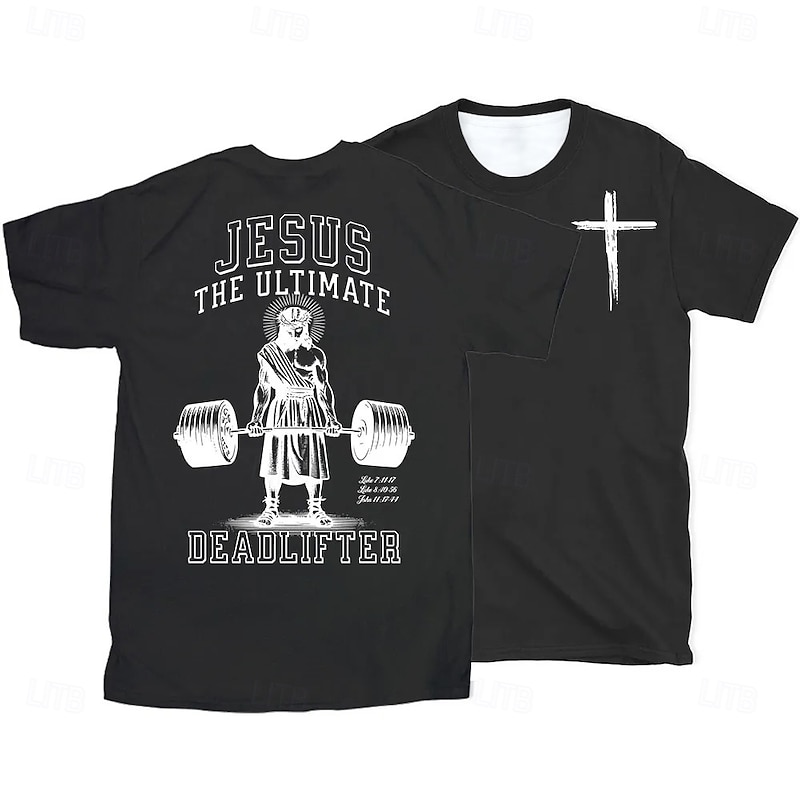 Easter Men's Jesus T Shirt Short Sleeve T shirt 3D Print Crew Neck Shirt Designer Casual Party Holiday Black White Blue Summer Spring Clothing Apparel S M L XL XXL XXXL3