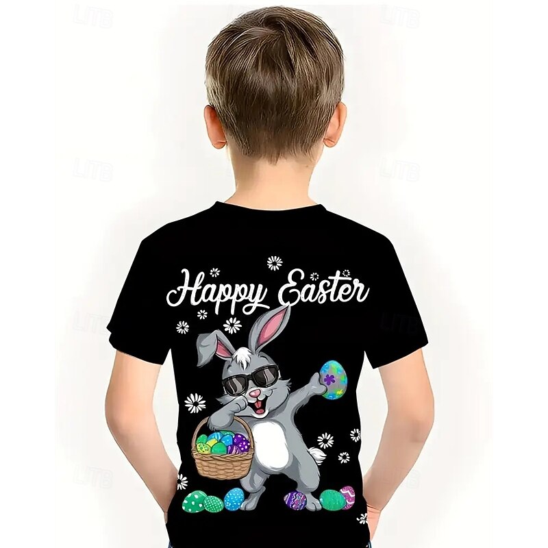 Boys 3D Rabbit T shirt Tee Short Sleeve Summer Spring Fashion Basic Kids 4-12 Years Crew Neck Outdoor Casual Daily Regular Fit2