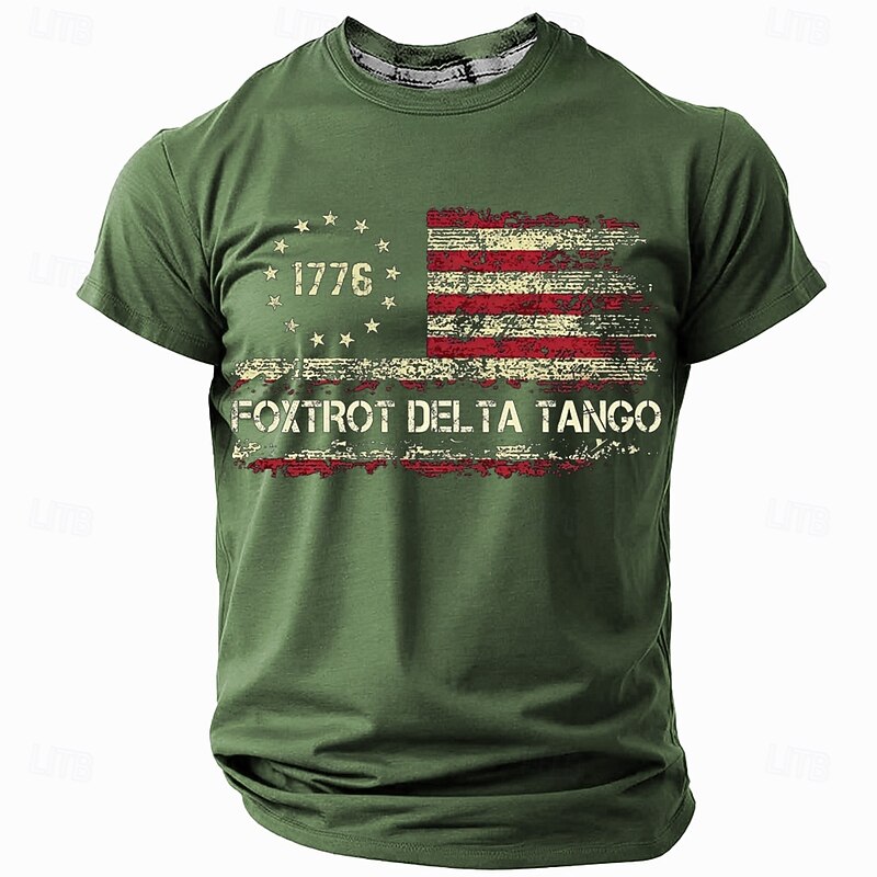 Patriotic T Shirts For Men Deporting Letter Print T shirt Tee Top 100% Cotton Short Sleeve Graphic Shirt Black Army Green Dark Blue Comfortable Tee Street Sports Outdoor Fashion Designer Clothing2