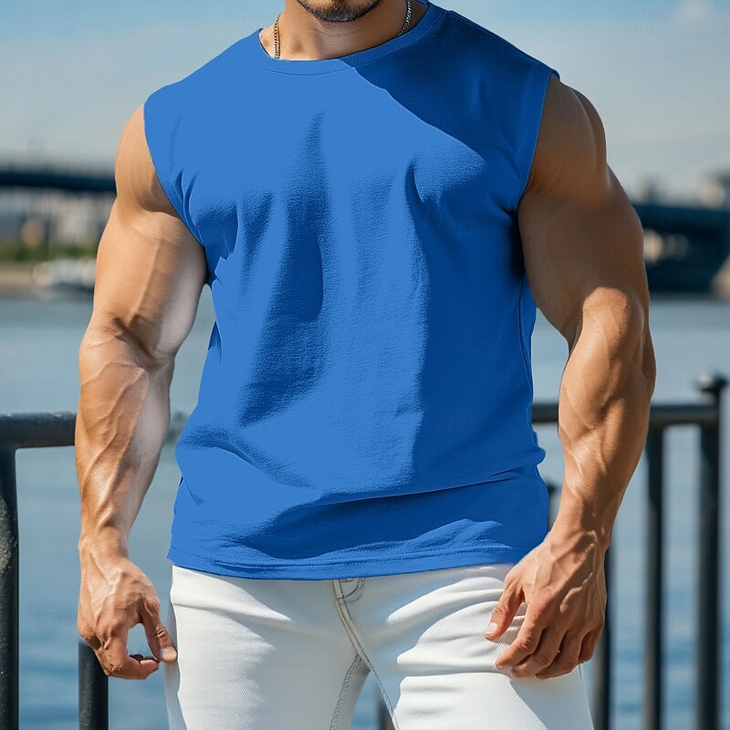 Men's T Shirt Moisture Wicking Shirts Short Sleeve Crew Neck Summer Plain Sports Fashion Lightweight Crewneck Vacation Casual Holiday Black White Red Top Tee for Men3