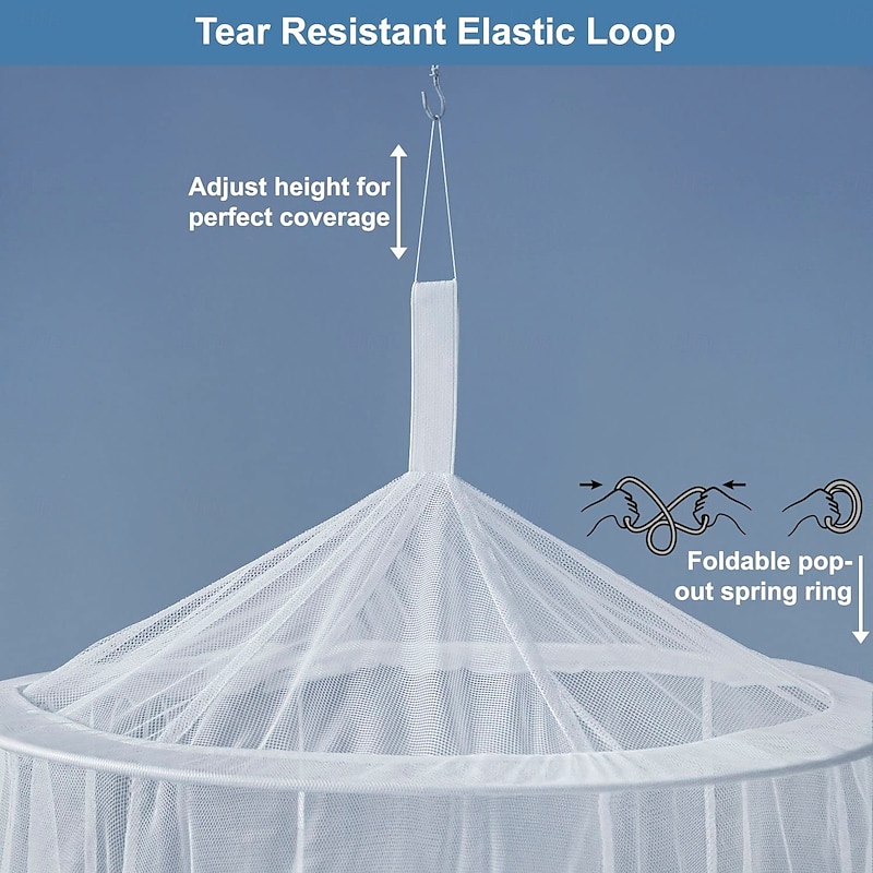 Bed Canopy Cotton Loft Solid Kids Collapsible Round Hoop Sheer Mosquito Netting Girls Bed Canopy3