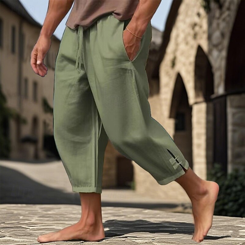 Retro Vintage Medieval Renaissance Pirate Pants Pirate Viking Solid Color Fancy Dress Men's Pirate Vacation Casual Daily LARP Adults' Pants Spring & Summer2