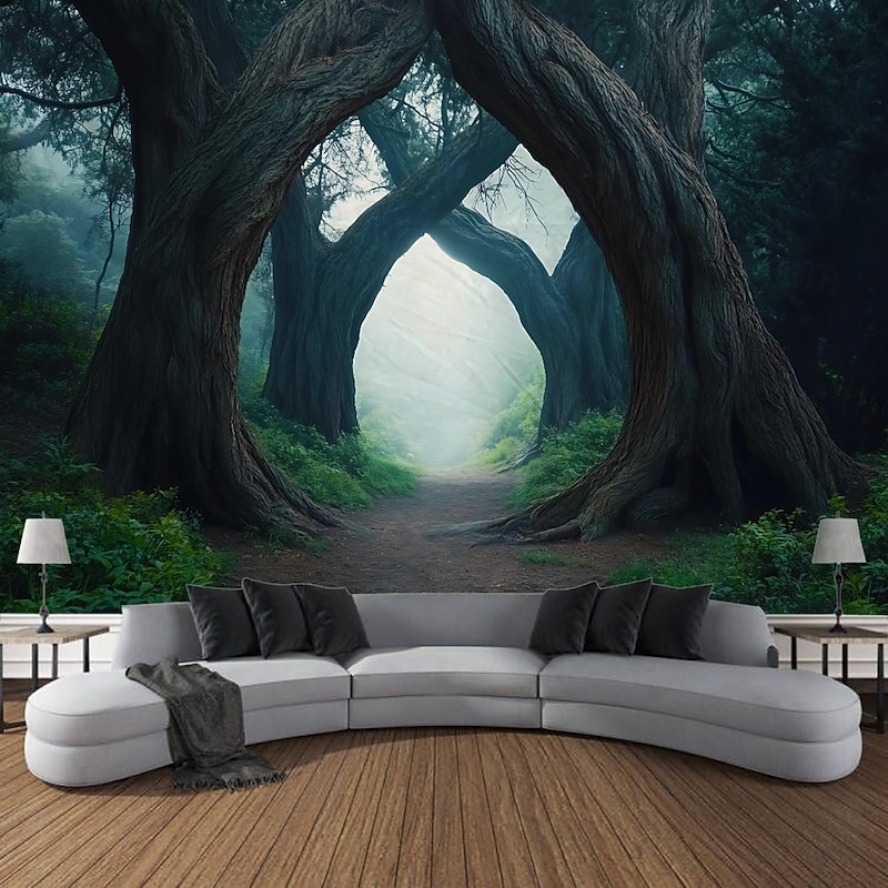 Mysterious And Ancient Trees Landscapes Plants Hanging Tapestries Murals Art Large-Scale Tapestries Murals Decorations Photos Backgrounds Curtains Home Furnishings Bedrooms Living Rooms4