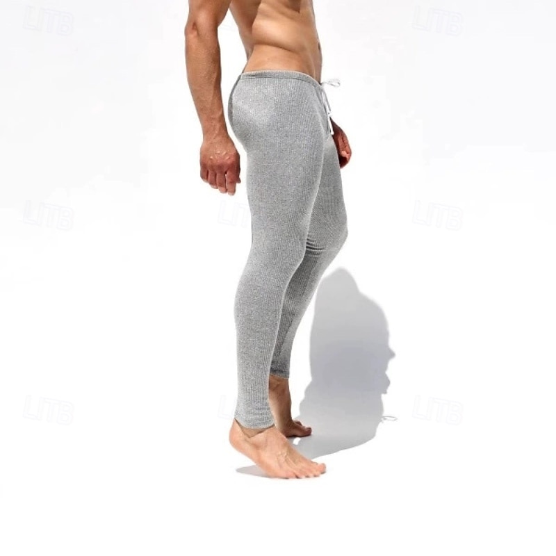 Men's Casual Pants Drawstring Plain Comfort Breathable Casual Daily Casual Gray Micro-elastic4