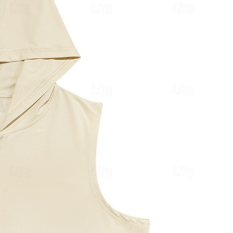 Men's Tank Top Vest Top Undershirt Sleeveless Shirt Sleeveless Hooded Summer Plain Fashion Designer Vacation Street Going out Light Yellow Black Red Top Tee for Men4