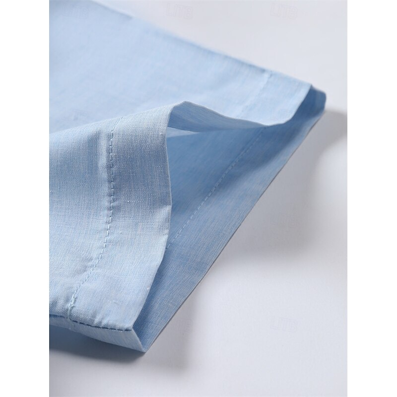 Men's Shirt Summer Shirt Casual Shirt Button Up Shirt Pink Blue Green khaki Gray Short Sleeve Plain Daily Going out Clothing Apparel Fashion Casual Comfortable4