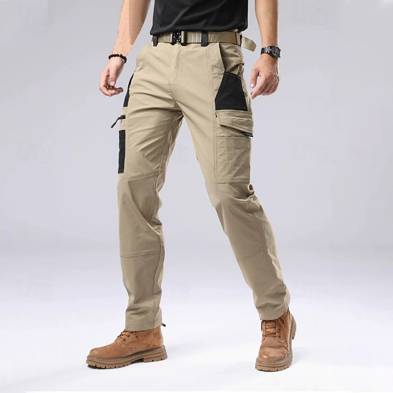 Men's Cargo Pants Tactical Pants Trousers Zipper Pocket Multi Pocket Color Block Wearable Outdoor Daily Camping & Hiking Fashion Classic ArmyGreen Black