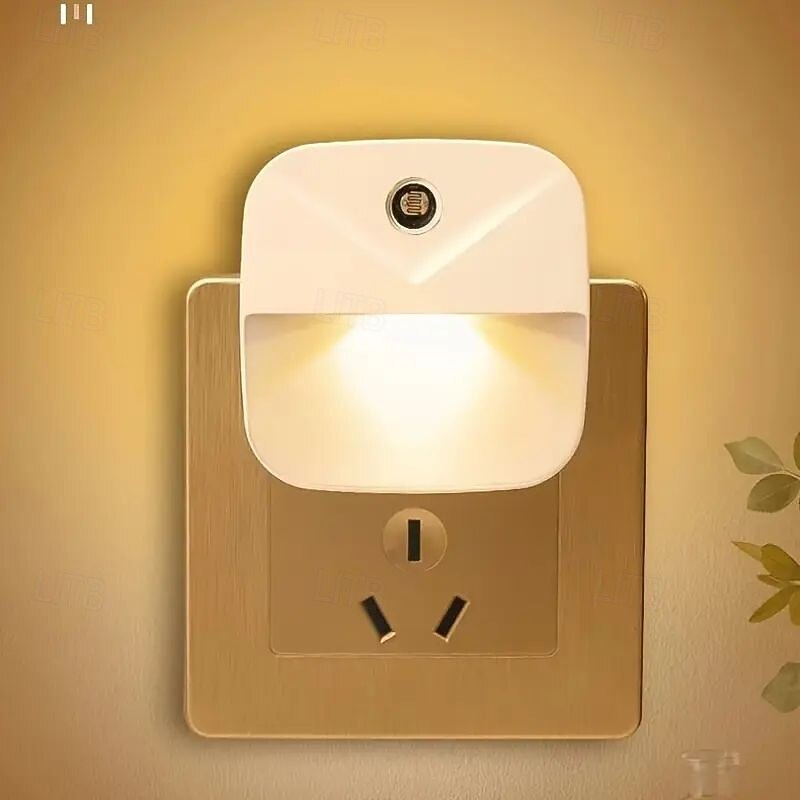 6 Pcs LED Night Light Plug Into Wall with Dusk-to-Dawn Sensors Automatically Turn On And Off Night Lamp Bedrooms Bathroom Stairs Hallways Kitchens Lighting3