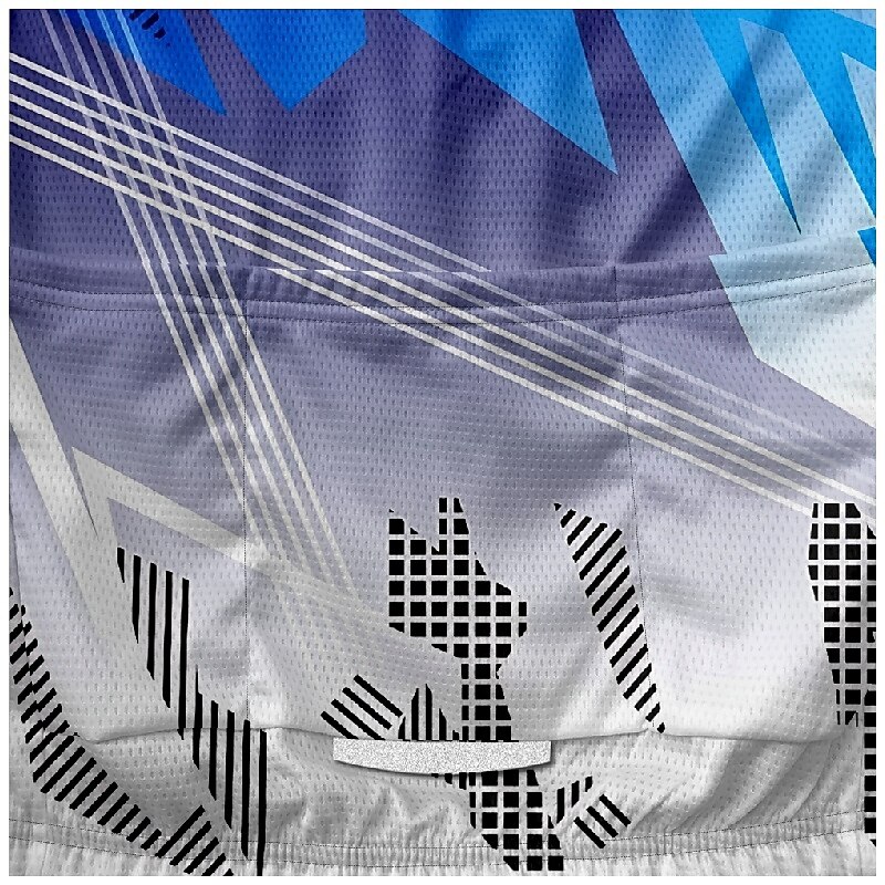 Men's Cycling Jersey Geometric Short Sleeve Bike Tee Tshirt Jersey with 3 Rear Pockets Mountain Bike MTB Quick Dry Anatomic Design Wicking Breathable Sports Blue Clothing Apparel3