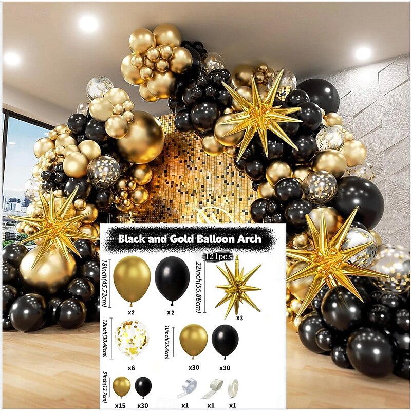 Graduation Party Balloon Decoration Set, Exploding Star Thickened Balloon Garland Kit, Birthday Party, Graduation Event, Grand Opening & Wedding Decor