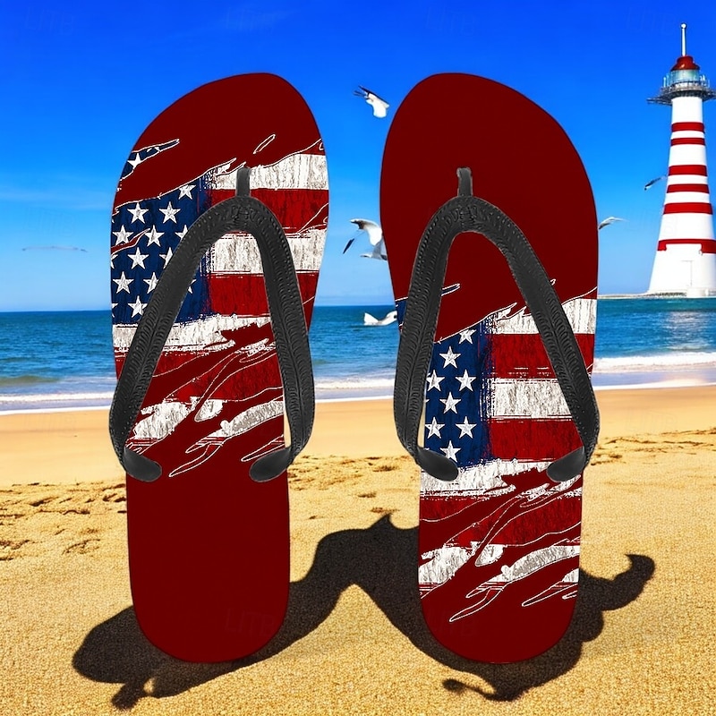 Men's American Flag Flip-Flops – Patriotic Stars & Stripes Sandals for Summer, Independence Day & Beachwear4