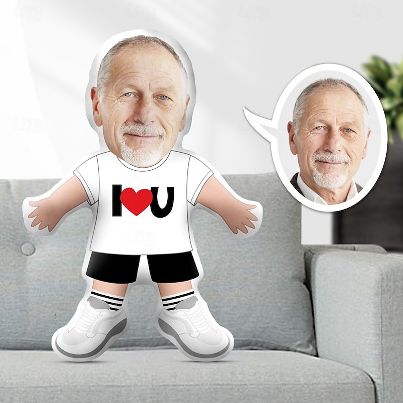 Personalized Gift Memorial Pillow I Love You,Cuddly, Duplex Printed, Hand Washable, Contemporary Designed, Zipper Closed, Cotton Filled, All-Season Decorative Throw Pillow Father's Day Lovers