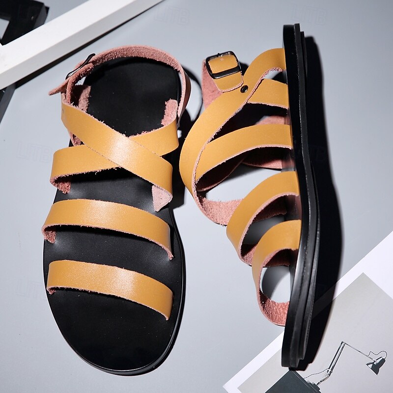 Men's Casual Strappy Sandals with Adjustable Buckles, Lightweight Comfort for Everyday Wear4