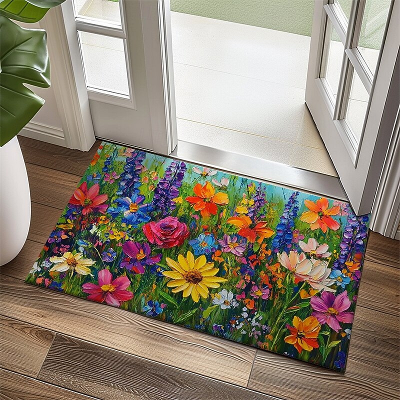 Floral Doormat Kitchen Mat Floor Mat Non-Slip Area Rug Oil Proof Rug Indoor Outdoor Mat Bedroom Decor Bathroom Mat Entrance Rug Spring Summer3