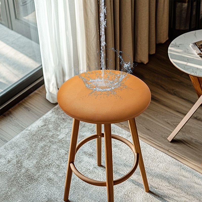 100% Waterproof Round Stool Seat Cushion Leather Soft Cushion Restaurant Chair Card Seat Round Stool Bar Counter Round Chair Cushion