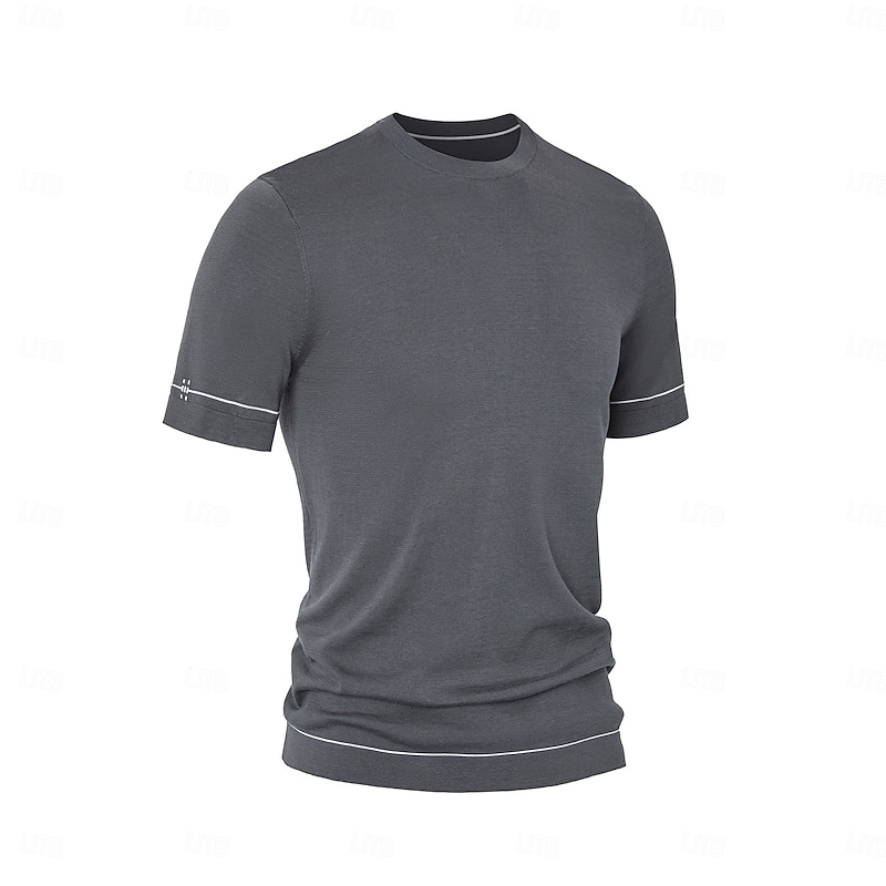 Men's T Shirt Short Sleeve Crew Neck Summer Solid Color Daily Casual Daily Leisure Color Block Vacation Causal Casual Dark Gray Black White Top Tee for Men2