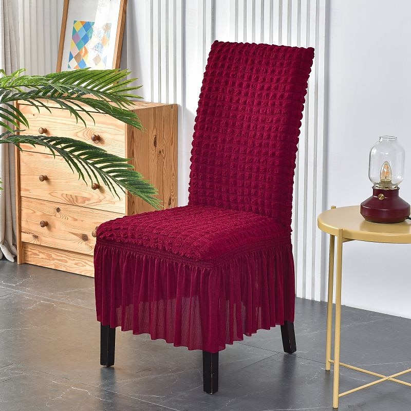 High Back Dining chair Cover For Home Polar Fleece Fabric Chair Cover Stretch Slipcovers Seat Chair Covers4
