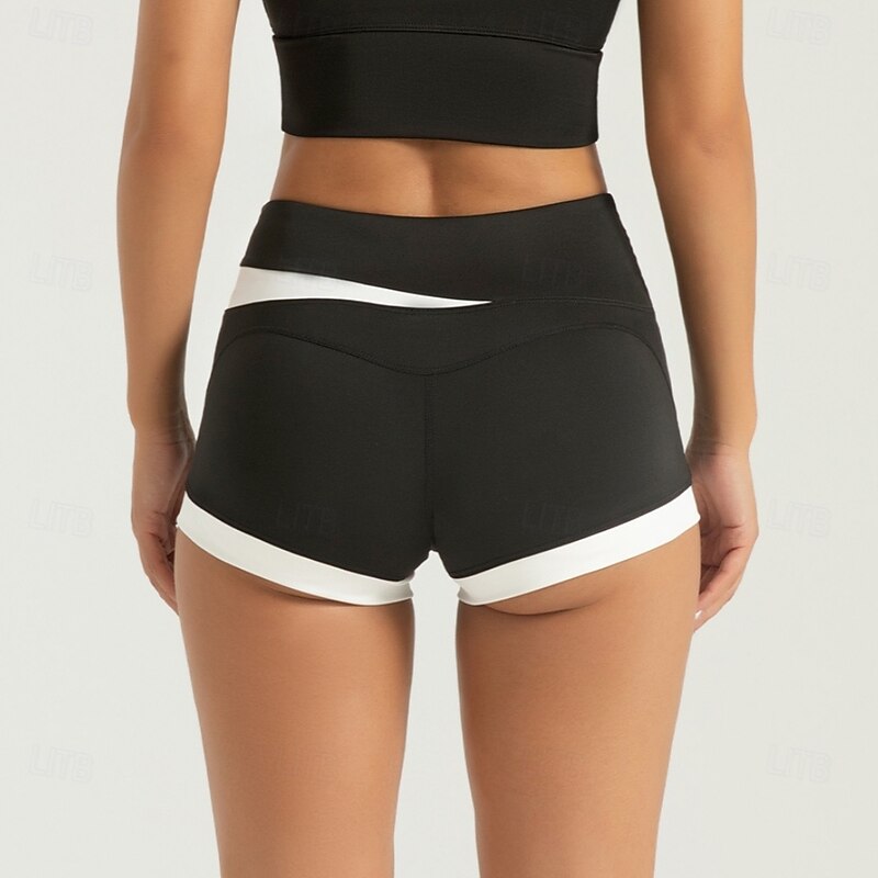 Women's Gym Shorts Yoga Shorts Workout Shorts Criss Cross Waist High Waist Pilates Gym Workout Workout Shorts Solid Color Black Khaki Gray Sports Activewear Stretchy Slim3