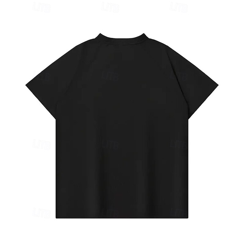 Men's Tee Short Sleeve Shirt Tee Top Short Sleeve Henley Summer Fashion Designer Plain Vacation Street Going out Black Dark Gray Light Grey Top Tee for Men3