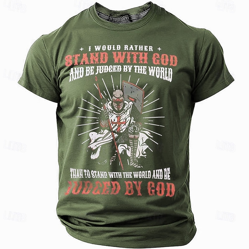 Easter Men's Knights Templar T Shirt Short Sleeve T shirt 3D Print Crew Neck Shirt Designer Casual Party Holiday Black Blue Green Summer Spring Clothing Apparel S M L XL XXL XXXL2