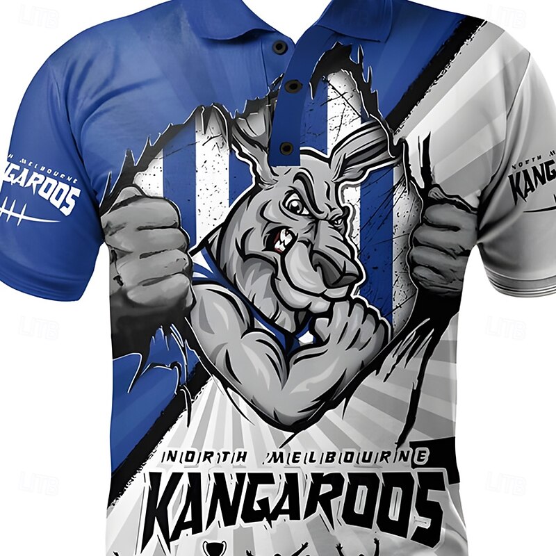 Men's Animal Polo Short Sleeve Polo Shirts Collared Shirts Casual School Outdoor Daily Wear Home Wear 3D Print Summer Blue2