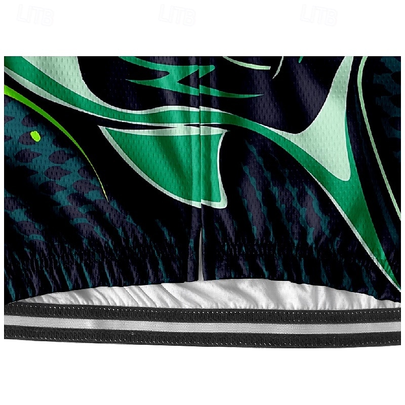 Men's Cycling Jersey Geometric Short Sleeve Bike Tee Tshirt Jersey with 3 Rear Pockets Mountain Bike MTB Quick Dry Anatomic Design Wicking Breathable Sports Green Clothing Apparel4