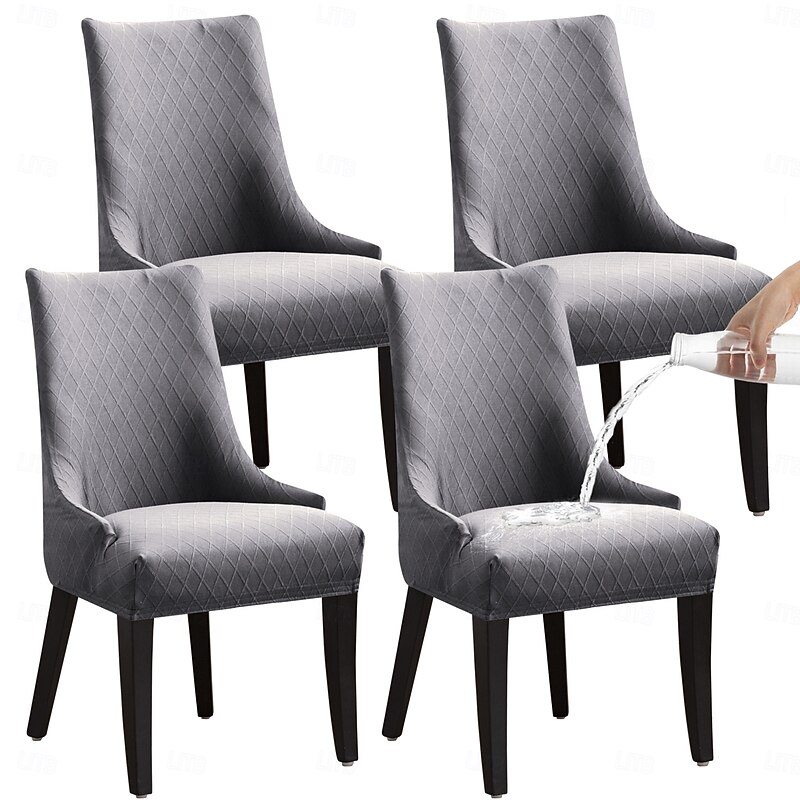 1PC Stretch Waterproof Wingback Chair Covers Slipcover - Reusable Arm Chair Protector Cover, Washable Dining Chair Covers Protectors for Dining Room4