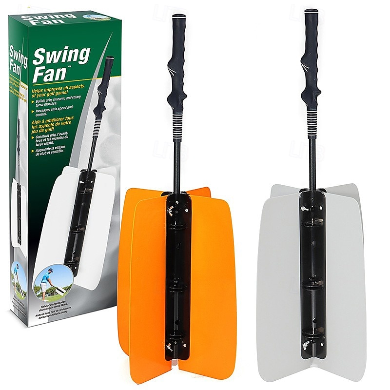 Golf Swing Fan Training Aid - Wind Resistance Practice Tool for Golf Instruction, Arm Strength Trainer for Personal Improvement
