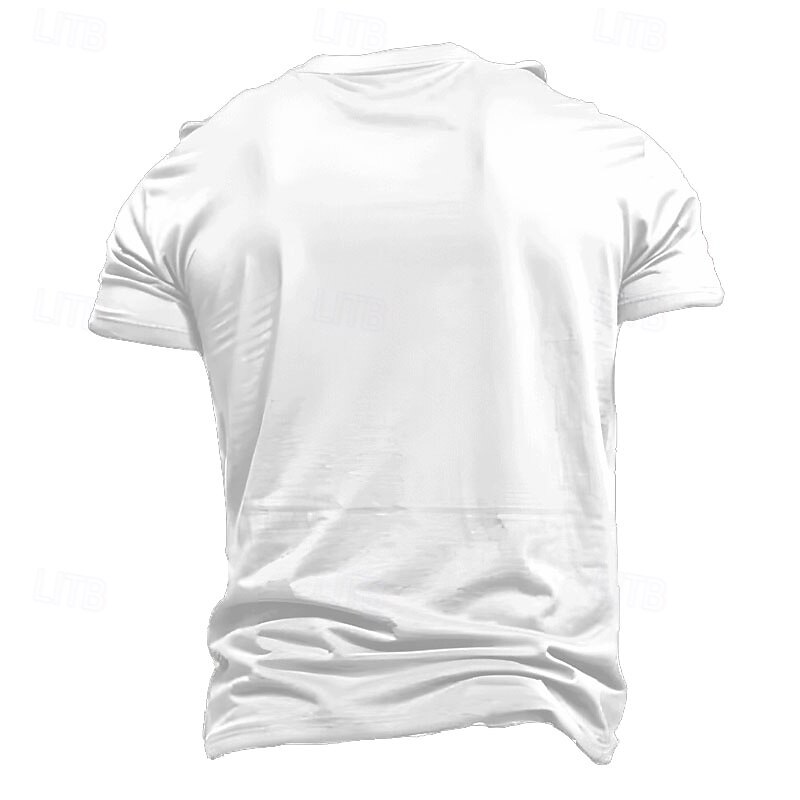 Men's Animal Funny T Shirt Short Sleeve T shirt 3D Print Crew Neck Shirt Exaggerated Designer Party Casual Holiday White 1 White Summer Spring All Seasons Clothing Apparel S M L XL XXL XXXL2