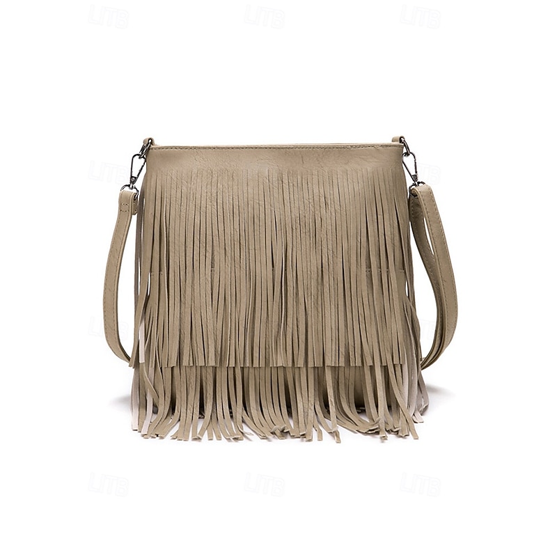 Women's Bohemian Fringe Crossbody Bag - Faux Leather Shoulder Bag for Music Festivals, Travel and Everyday Fashion