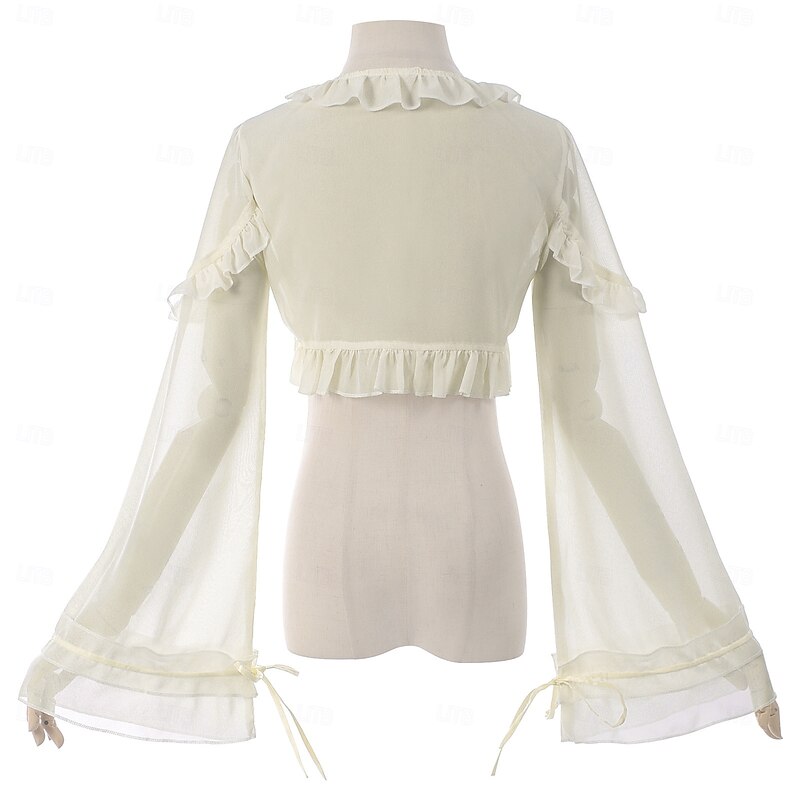Retro Vintage Rococo Renaissance Blouse / Shirt Princess Vampire Lace Bow Solid Color Fancy Dress Women's Pirate Royal Steampunk Masquerade Casual Daily Adults' Blouse4
