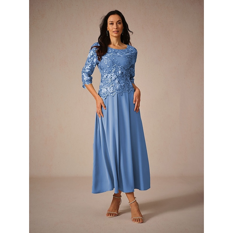 Women's Wedding Guest Cocktail Dress Maxi Dress Contrast Lace Party Elegant Formal V Neck  Light Green  Color3