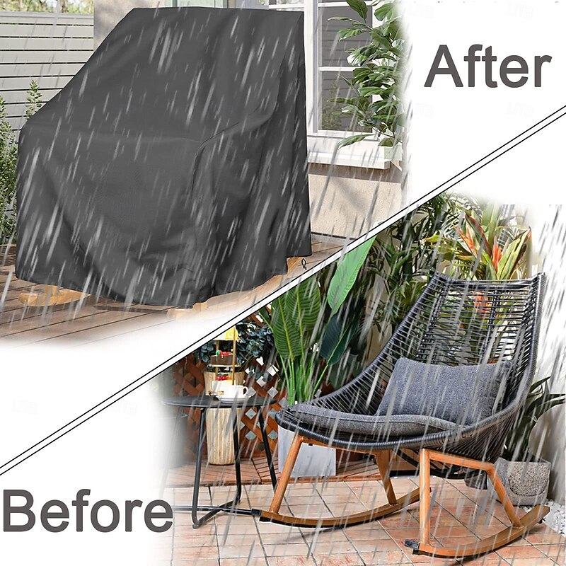 Outdoor Garden Furniture Patio Rocking Chair Covers, Waterproof Patio Egg Rocking Chair Covers, Swivel Chair Cover, Fits as Lawn Lounge Deep Seat Cover, Patio Dining Chair Cover3