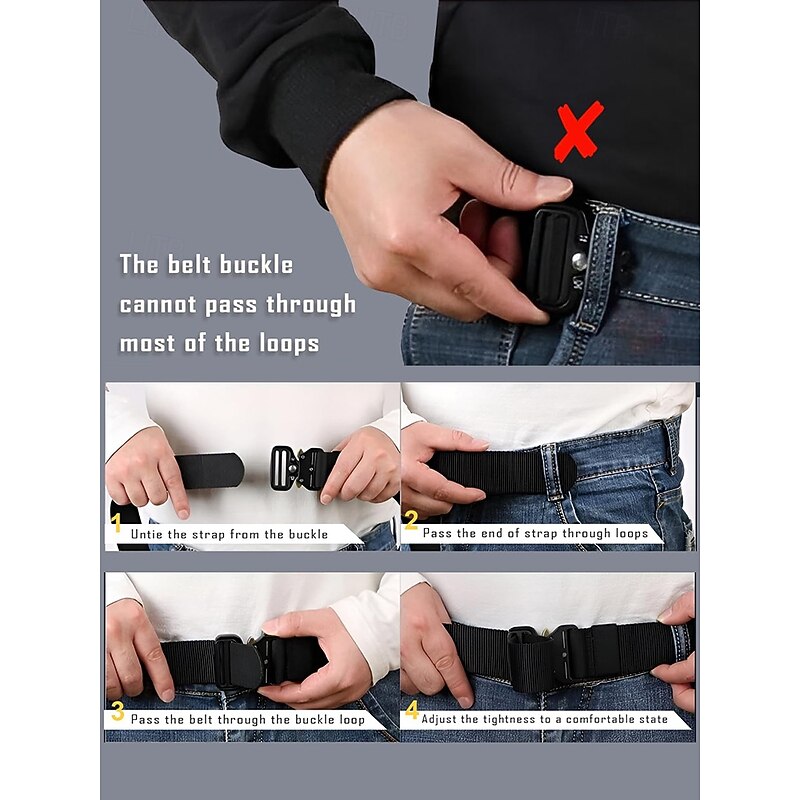 Durable Camouflage Tactical Belt with Metal Buckle - Stylish and practical for outdoor enthusiasts who enjoy hiking, camping and military themed activities3