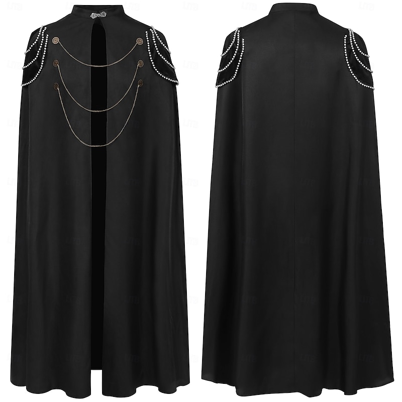 Retro Vintage Medieval Renaissance Cape Shawls Viking Ranger Elven Archery Solid Color Fancy Dress Men's Women's Celtic Viking Fantasy Halloween LARP Adults' Shawl3
