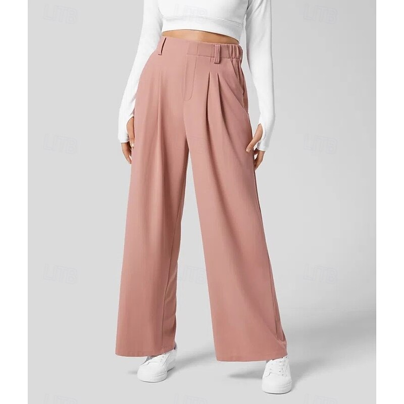 Women's EU / US Size Pants Trousers Casual / Sporty Full Length Natural Comfortable Micro-elastic Wine Amethyst Depression Green Almond Spring, Fall, Winter, Summer