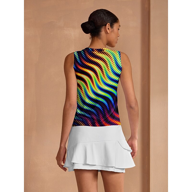 Women's Tennis Shirt Yellow Sleeveless Top Ladies Golf Attire Clothes Outfits Wear Apparel3