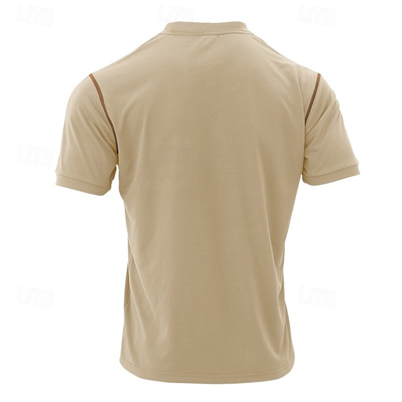 Men's Golf Shirt Golf Polos Shirts Work Casual Stand Collar Short Sleeve Basic Modern Color Block Patchwork Buttons Summer Spring Regular Fit Black White Wine Dark Navy Khaki Army Green Golf Shirt2