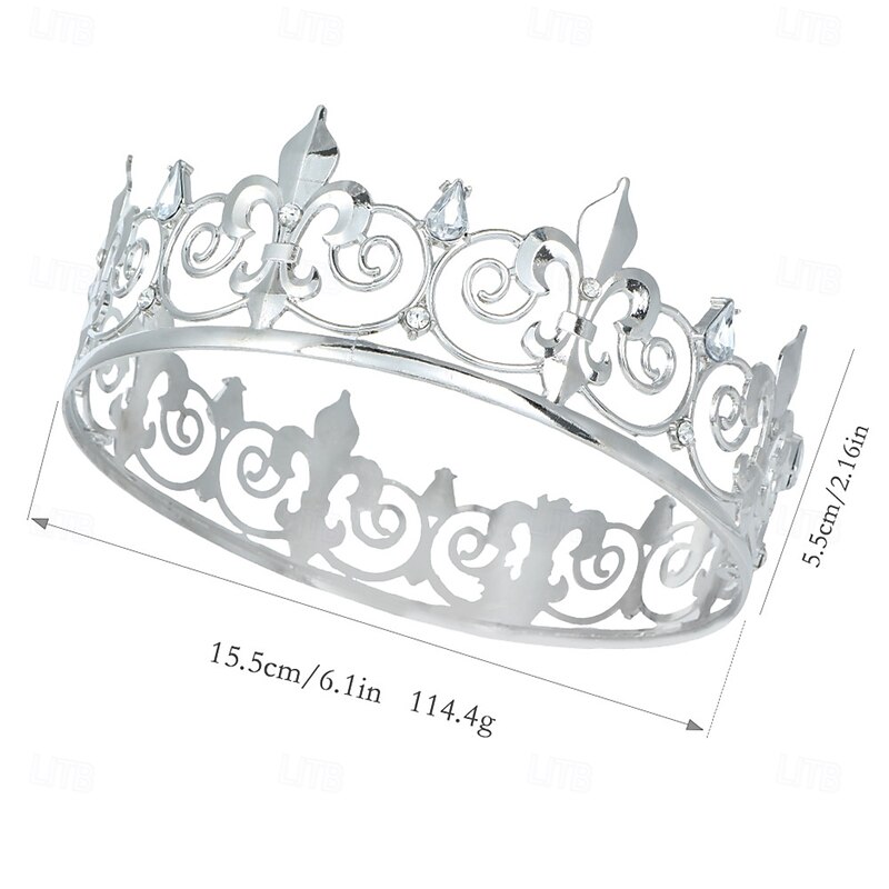 Birthday Party Crystal Crown for Men Elegant Crown for the Ultimate Party King Men Birthday Gift4