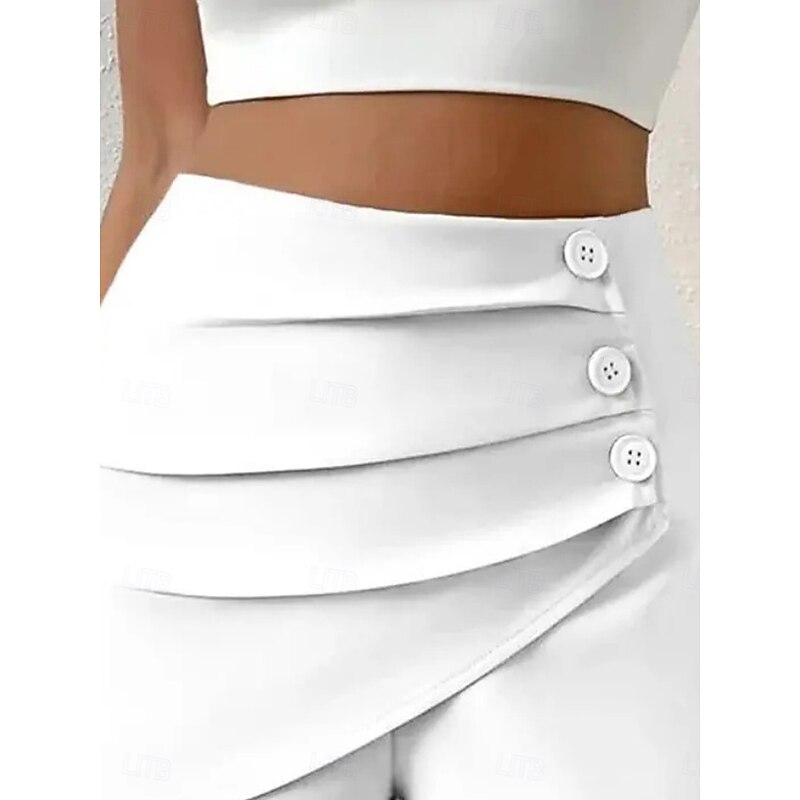 Women's Shorts Chinos Fashion Streetwear Short High Waist Plain Comfy Soft Comfortable Micro-elastic Outdoor Street Camel Black White Green Summer Spring Regular Fit2